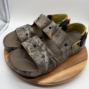 Crocs Classic All-Terrain Realtree Edge Camo Sandals Mens 12 Brown   0372